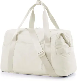 BAGSMART BAGSMART Gym Bag for Women, Carry on Weekender OvernightTravel Duffel Bags with Trolley Sleeve, Personal Item Travel Bag Tote Workout Dance Bag(Light Beige,Medium)