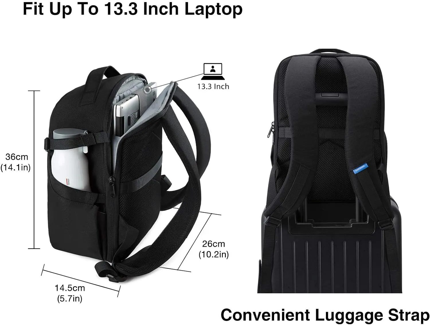 BAGSMART Camera Bag Backpack, DSLR SLR Camera Case Fits 13.3 Inch Laptop, Waterproof Photography Backpacks with Rain Cover Tripod Holder for Women Men, Black