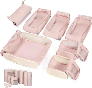 BAGSMART Keep Shape Packing Cubes, 7 Set for Travel, Lightweight Cubes, Suitcase Organizer Bags Set for Essentials