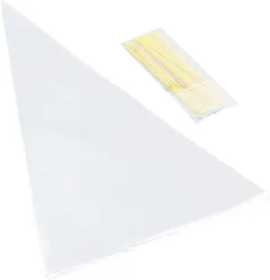 Baluue 200pcs Clear Cone Shaped Candy Bags Transparent Opp Treat Packaging for Parties Weddings and Events for Chocolates Lollipops and Includes Cable Ties