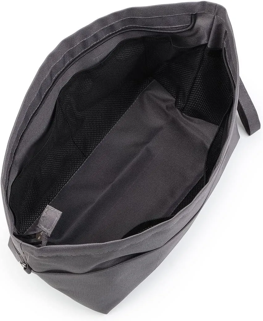 BARVEN Purse Oxford Organizer Insert for Handbag Repels Dirt Sturdy Durable Bag Organizer with Zipper 10 Pockets for Speedy and Neverfull (Gray, Medium)