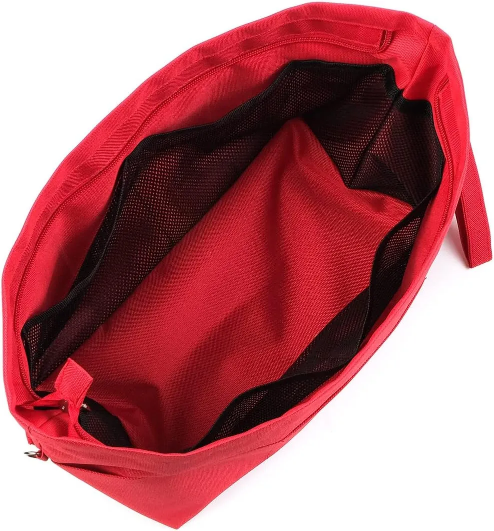 BARVEN Purse Oxford Organizer Insert for Handbag Repels Dirt Sturdy Durable Bag Organizer with Zipper 10 Pockets for Speedy and Neverfull (Red, Large)