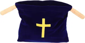 BATHVEVE Church Offering Bag with Embroidered Cross Pattern Large Capacity Pouch for Holy Communion Church Missions and Religious Ceremonies Elegant Design for Baptism