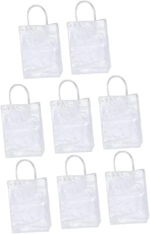 BAZEITFLOW Elegant Pvc Handbags 8pcs Tote Bags for Parties Weddings Birthdays and Christmas