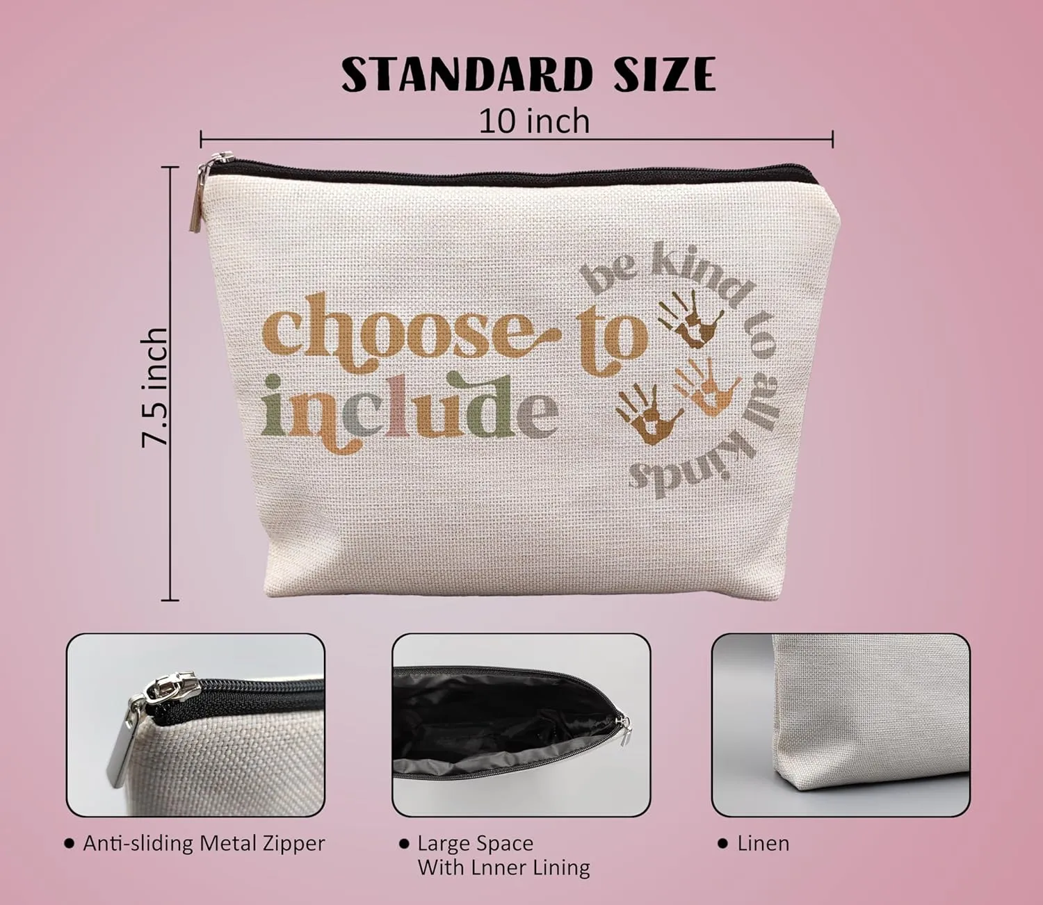 Be Kind Makeup Bags - Teacher Appreciation & Speech Therapy Gifts