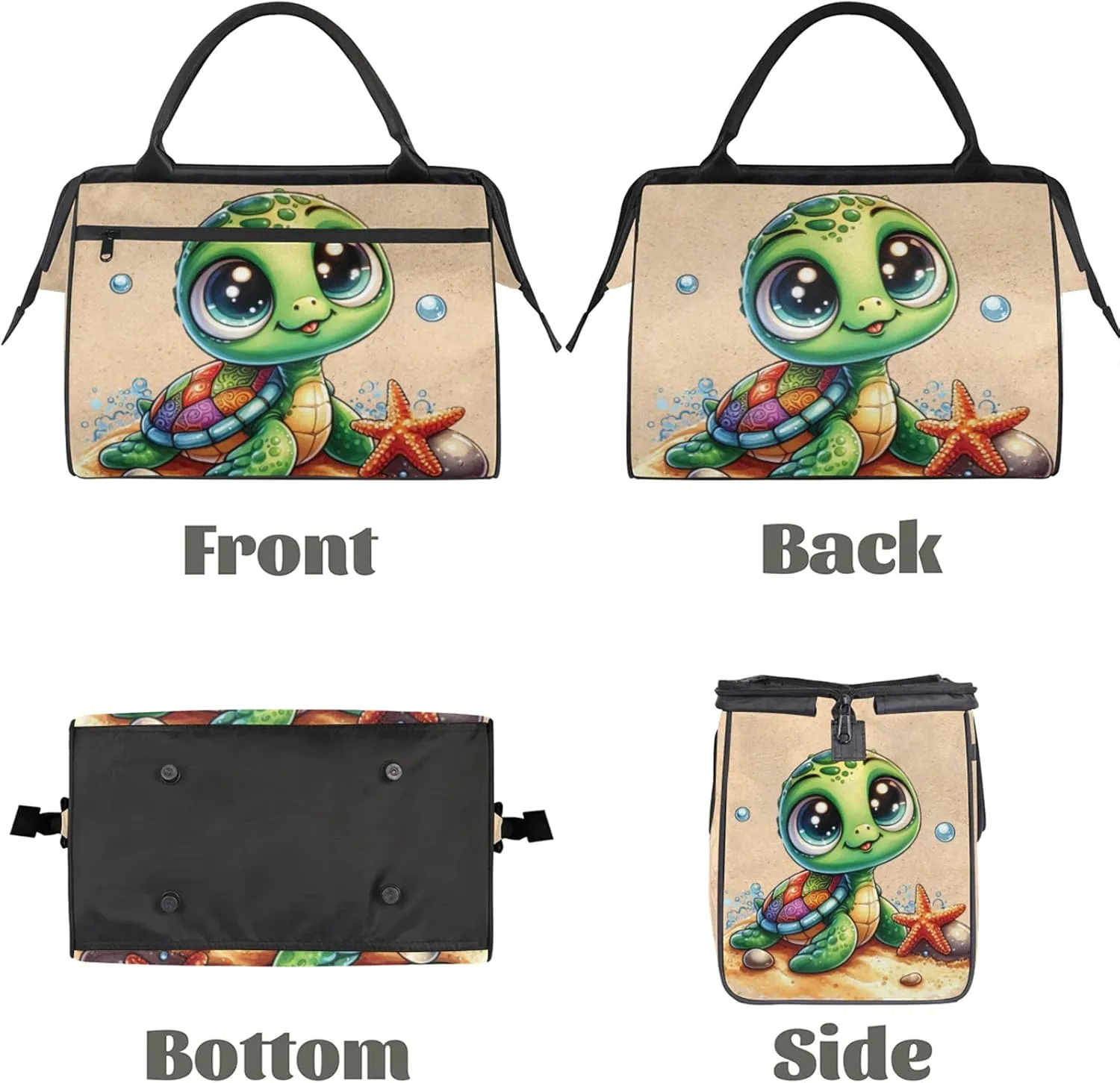 Beach Cute Animal Turtle Travel Duffel Bag Gym Tote Bag for Women Men Waterproof Weekend Overnight Bag Carry On Tote Luggage with Pocket Personal Item Bags Sports Bag fit Travel Sports Gym Yoga