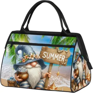 Beach Palm Leaf Pearl Travel Duffel Bag Gym Tote Bag for Women Men Waterproof Weekend Overnight Bag Carry On Tote Luggage with Pocket Personal Item Bags Sports Bag fit Travel Sports Gym Yoga