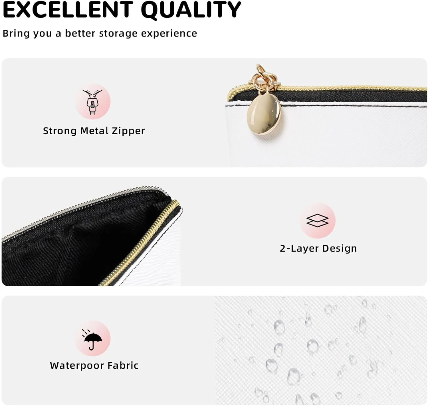 Beach Seaside Starfish Makeup Bag Waterproof Cosmetic Bag Organizer Small Make Up Zipper Pouch Portable Travel Toiletry Bag for Women Girls