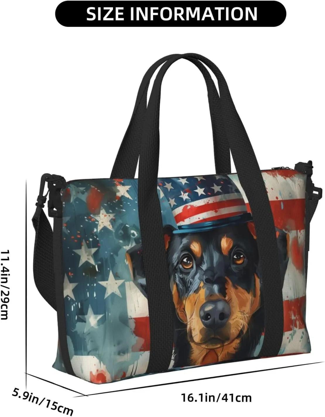 Beauceron print Travel Duffel Bag, Sports Tote Gym Bag, Swim Pool Bag Large Shoulder Tote Bag for Beach Weekender, 202-406-121