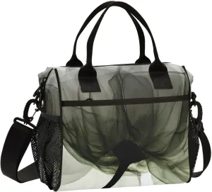 Beautiful Flower Perspective Cooler Bag Lunch Box Lunch Bag Reusable Tote Shoulder Bag Insulated Lunch Bag for Outdoor Picnic Camping