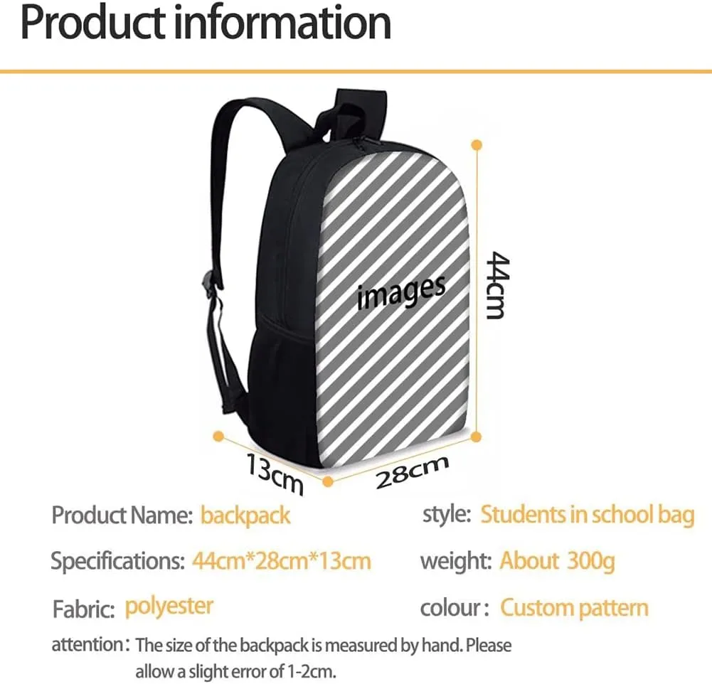 Beginterest Fox Print Backpack with Lunch Bag for Kids Boys Girls School Backpack Set of 2