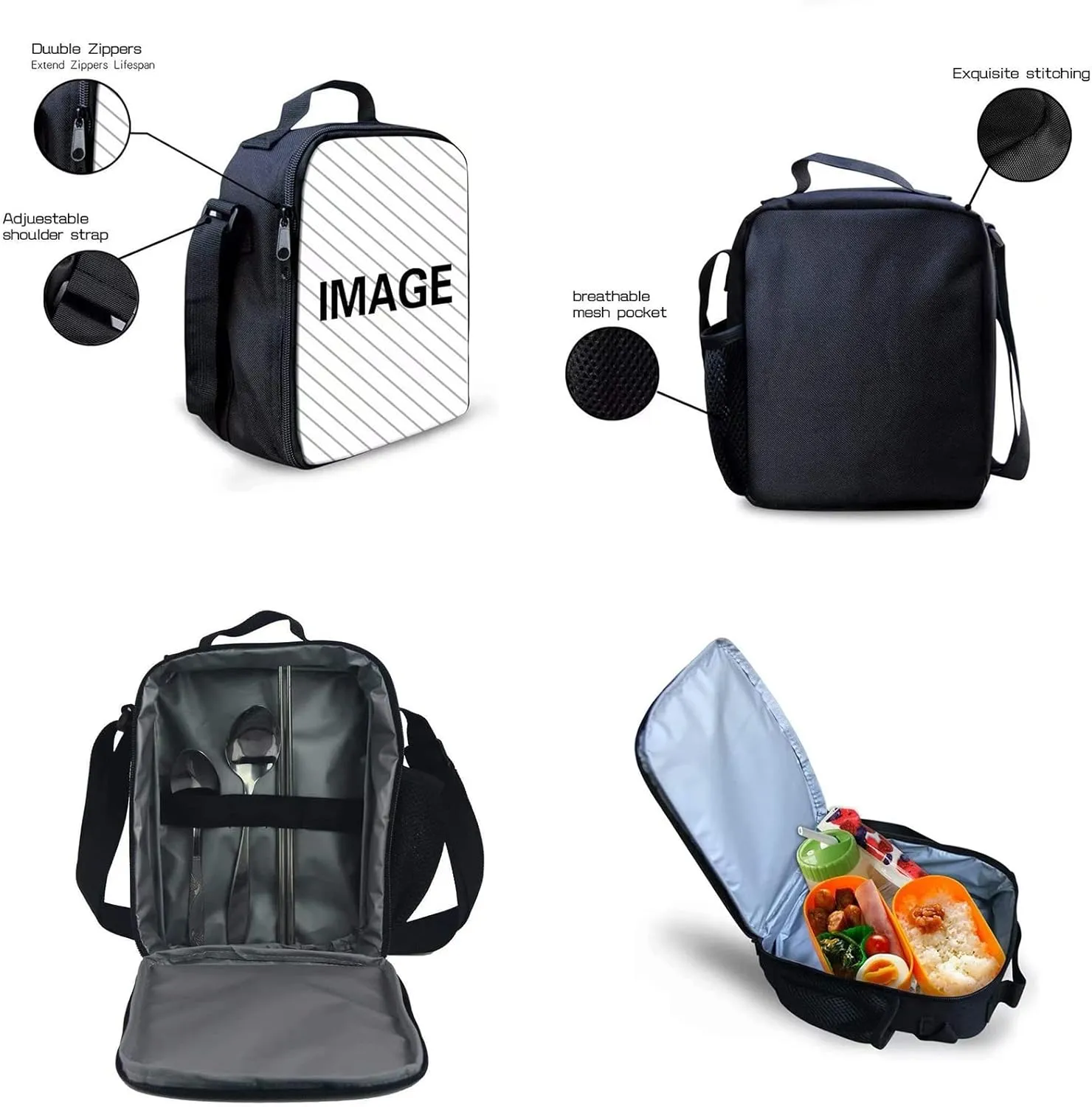 Beginterest Fox Print Backpack with Lunch Bag for Kids Boys Girls School Backpack Set of 2