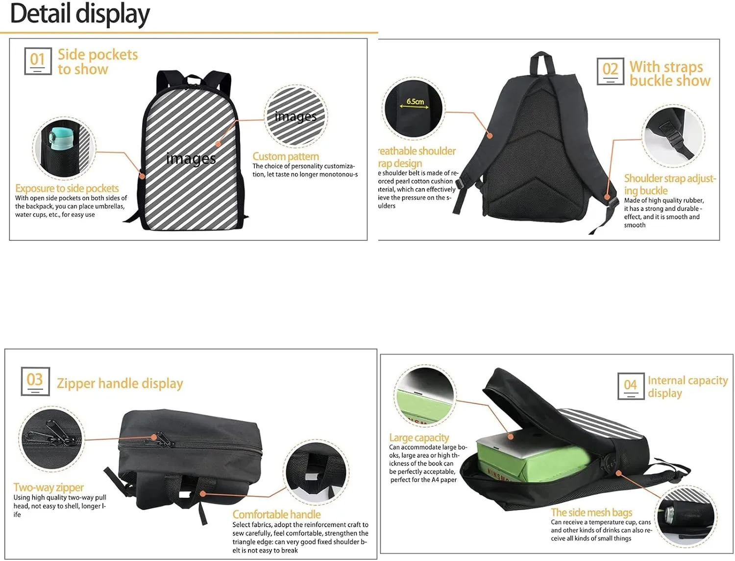 Beginterest Lightweight Backpack Sets for Kids Wolf Backpack with Insulated Lunch Box Pencil Case