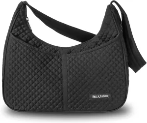 Bella Taylor Blakely - Hobo Shoulder Bag for Women - Lightweight Quilted Fabric Purse with Pockets