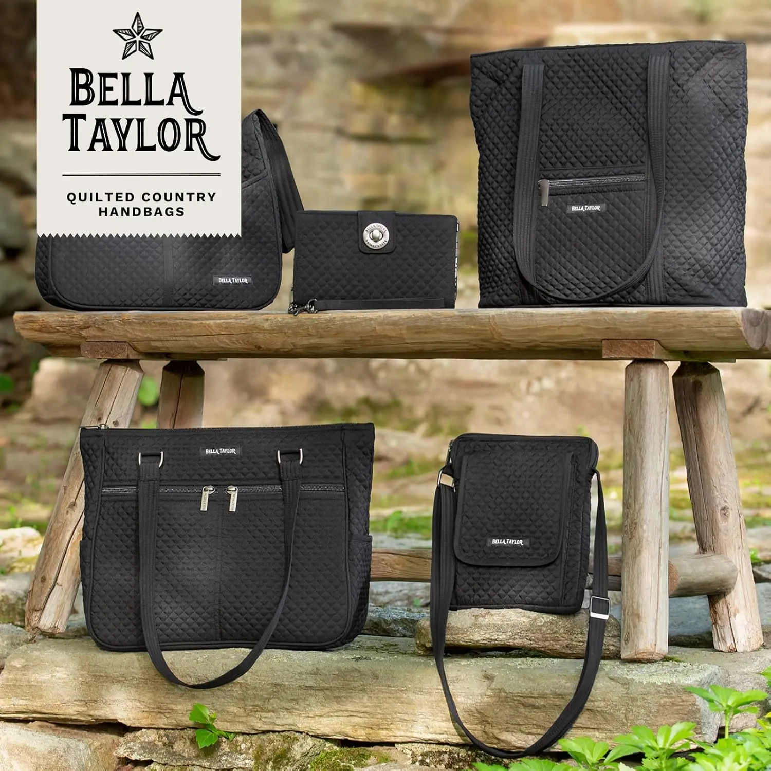 Bella Taylor Small Tote | Lightweight Quilted Fabric Purses for Women