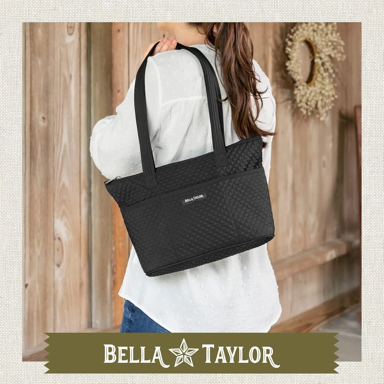 Bella Taylor Small Tote | Lightweight Quilted Fabric Purses for Women