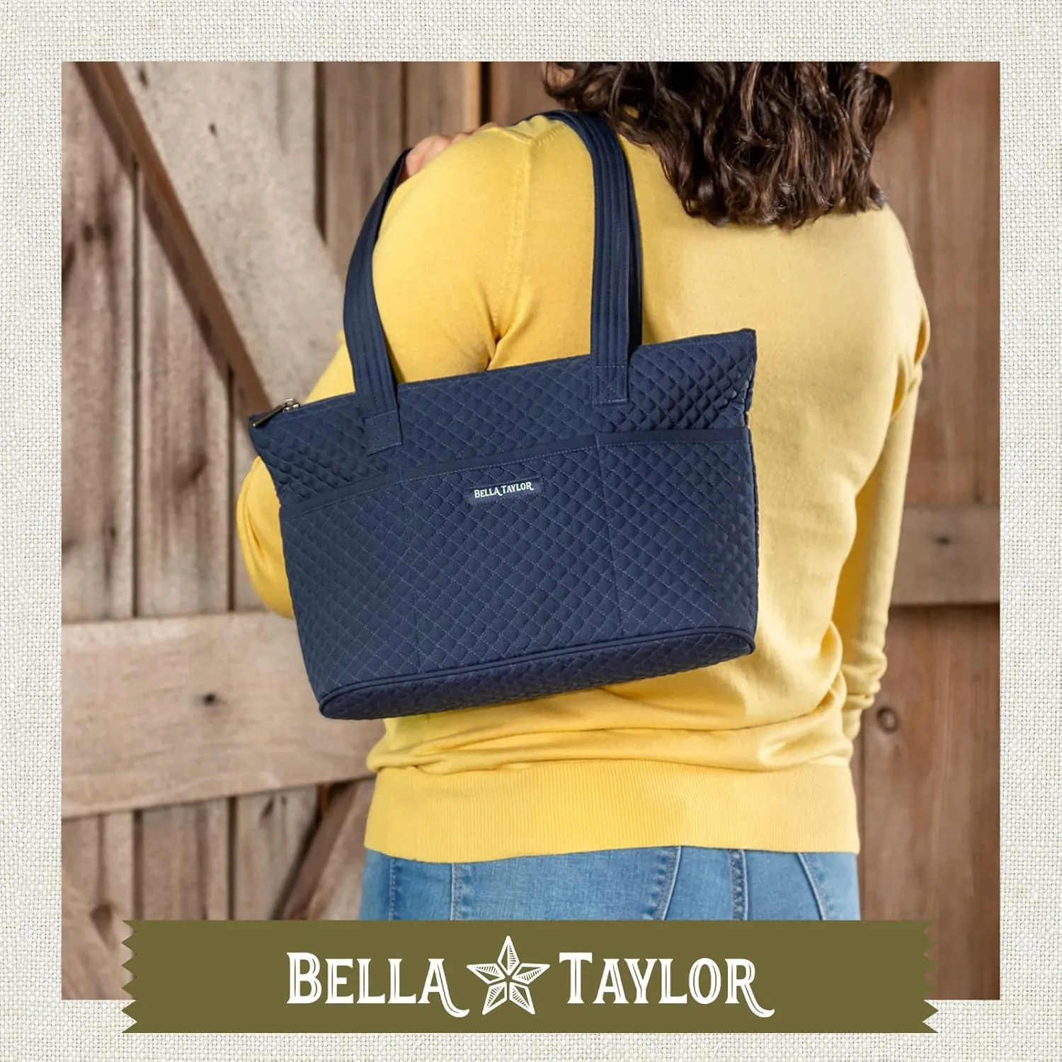 Bella Taylor Small Tote | Lightweight Quilted Fabric Purses for Women