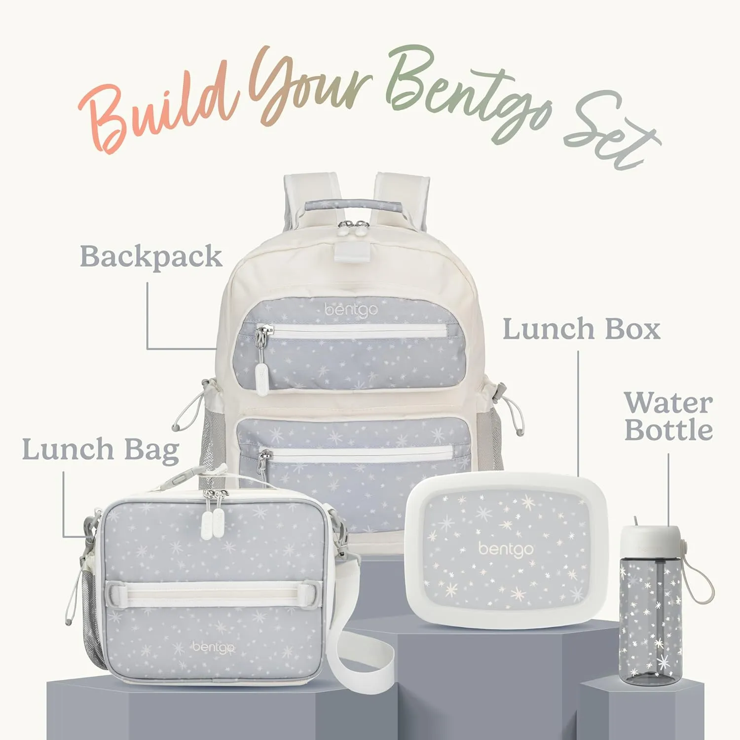 Bentgo Kids Lunch Bag (Whimsy & Wonder Collection) - Durable, Double-Insulated Lunch Bag for Kids 3 ; Holds Lunch Box/Water Bottle/Snacks; Water-Resistant Fabric & Zip Pockets (Starry Sprinkle)