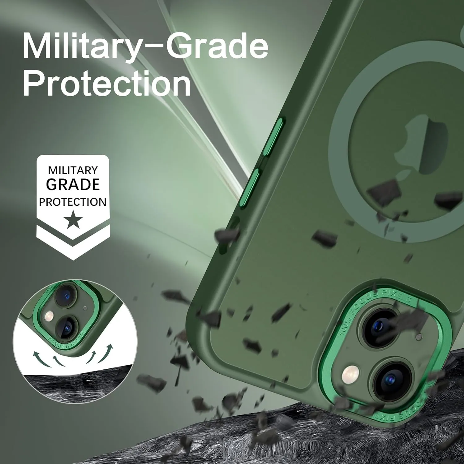 BENTOBEN Magnetic for iPhone 13 Case & iPhone 14 Case [Compatible with Magsafe] Translucent Matte Phone Case iPhone 13/14 Slim Shockproof Women Men Protective Cover for iPhone 13/14 6.1", Dark Green