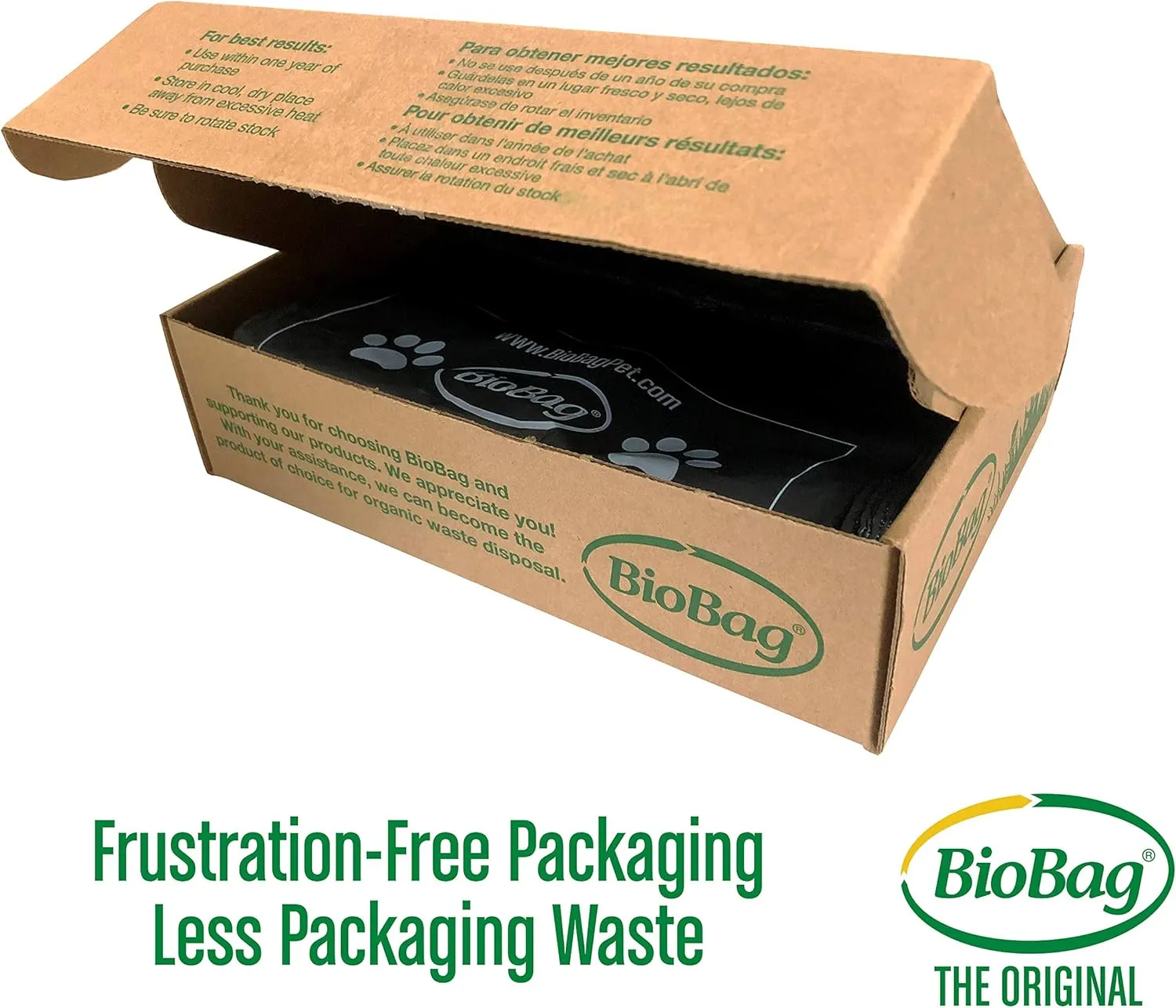 BioBag Premium Pet Waste Bags, Standard Size, 200 Count, Great For All Dog Breeds, Fits in Standard Park Dispensers