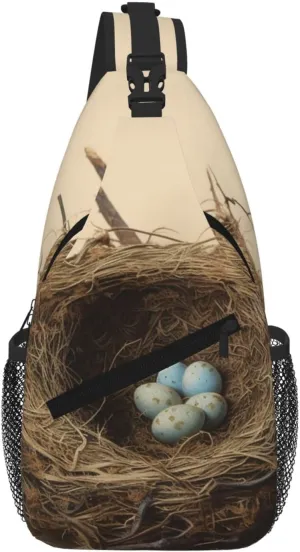 Birds Nest Sling Bag For Women Men Travel Hiking Backpack Crossbody Shoulder Chest Bags Casual Daypack