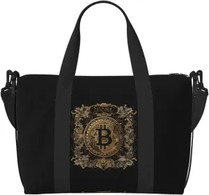 bitcoin print Travel Duffel Bag, Sports Tote Gym Bag, Swim Pool Bag Large Shoulder Tote Bag for Beach Weekender, 202-406-121