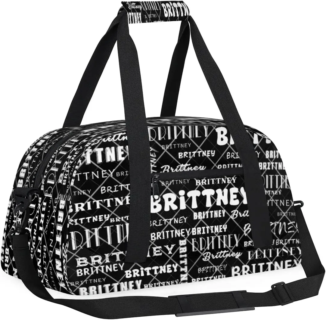 Black Personalized Duffle Bag for Kids Custom Dance Ballet Bag with Name Lightweight Travel Weekender Overnight Bags Sport Gym Duffel Bag Workout Carry On Tote for Girls Boys