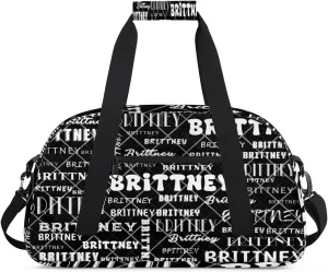 Black Personalized Duffle Bag for Kids Custom Dance Ballet Bag with Name Lightweight Travel Weekender Overnight Bags Sport Gym Duffel Bag Workout Carry On Tote for Girls Boys