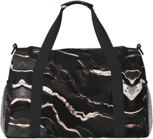 Black rose gold Marble print Personal Item Bag Large Duffel Bag Travel Bag Weekender Bag Gym Bag Tote Duffel bag