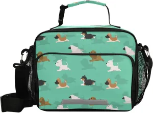 Bloodhound Akita Hound Pitbull Terrieer Kid's Lunch Bags for Boys Girls Lunch Box Insulated Thermal Cooler Bag Reusable Organizer Tote Lunch Bag with Adjustable Shoulder Strap for School Picnic Beac