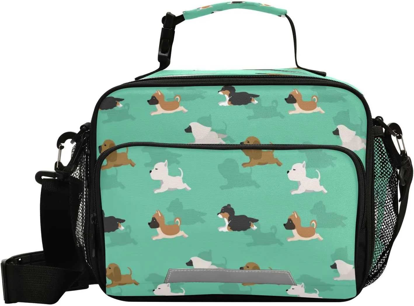 Bloodhound Akita Hound Pitbull Terrieer Kid's Lunch Bags for Boys Girls Lunch Box Insulated Thermal Cooler Bag Reusable Organizer Tote Lunch Bag with Adjustable Shoulder Strap for School Picnic Beac