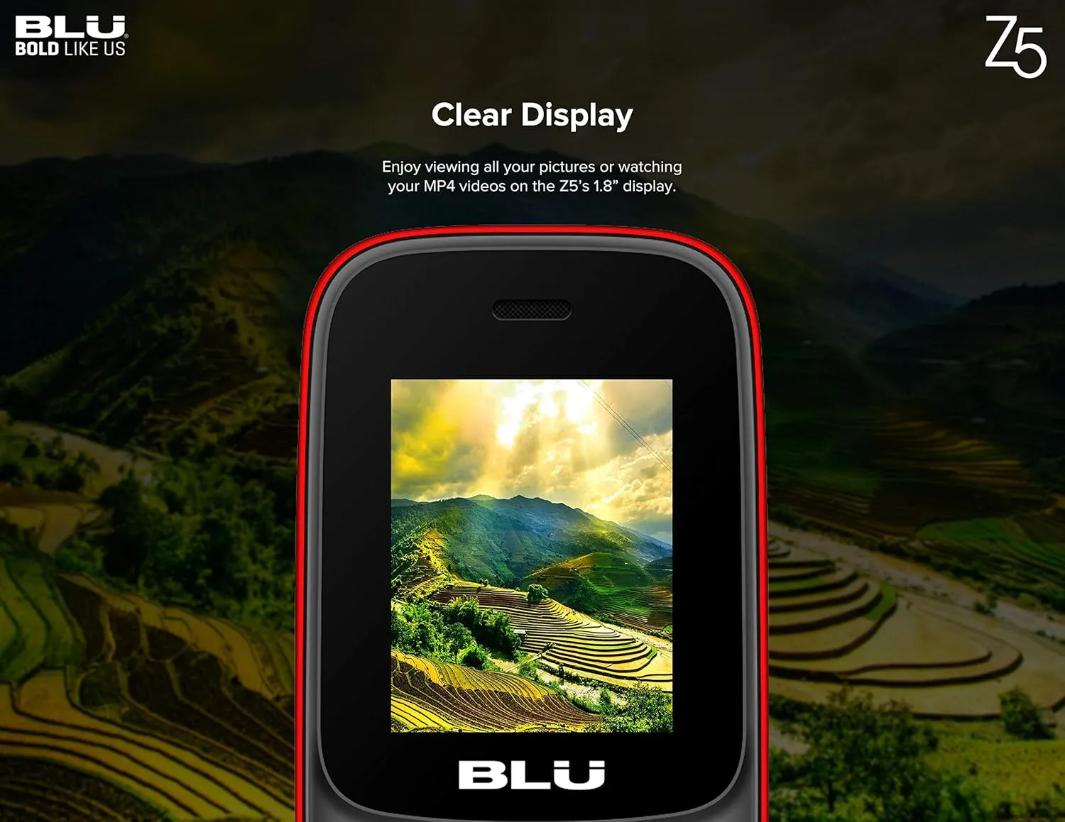 BLU Z5 Z210 1.8" 2G Cell Phone 32MB VGA GSM Unlocked Dual SIM (Grey)