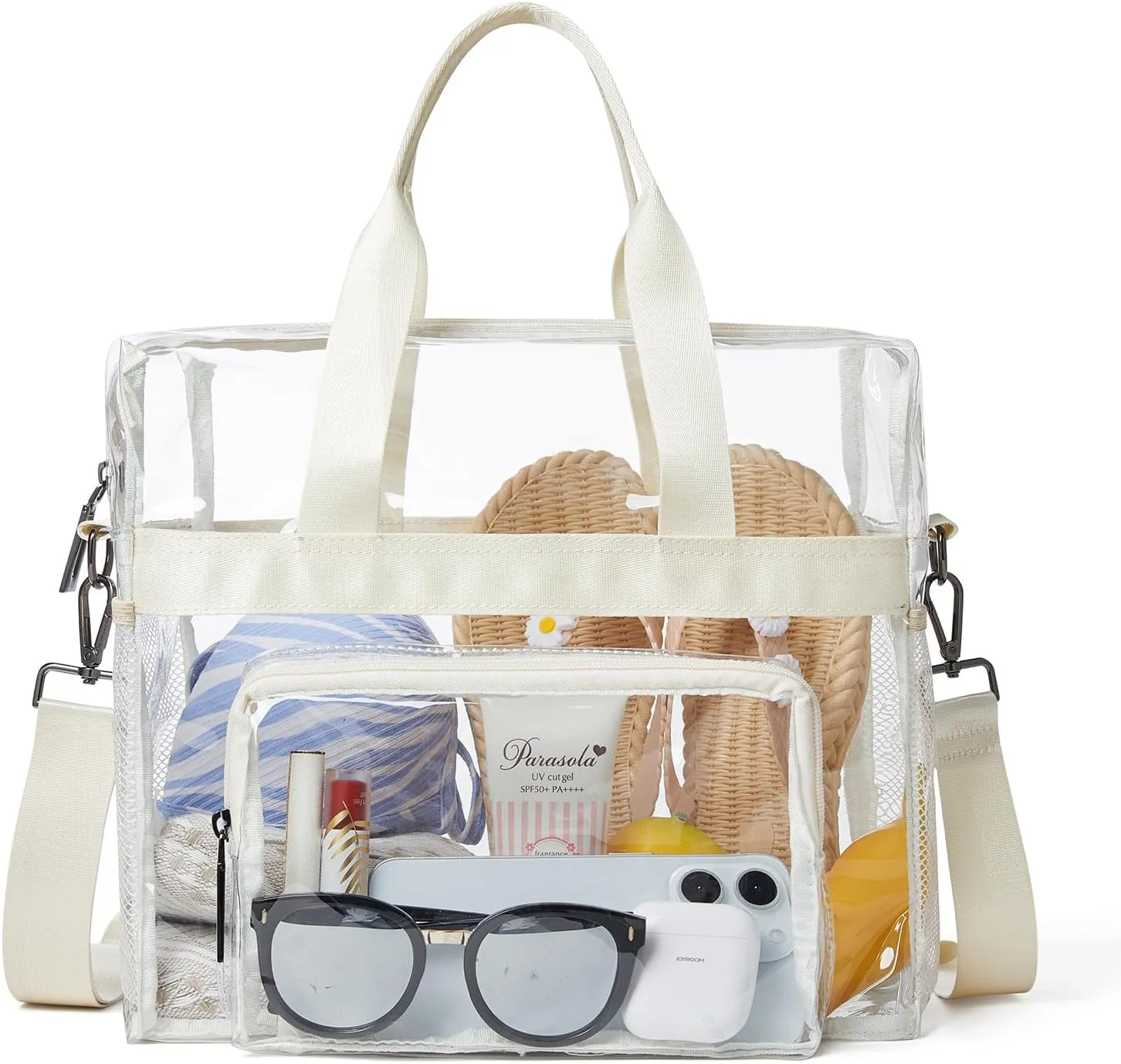 Bluome Clear Bag For Stadium Events 12×6×12 Crossbody Beach Lunch Tote Transparent Bag Purse Stadium Approved For Women Men