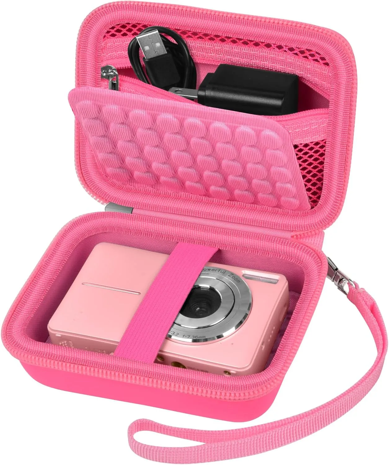 Boobowl Digital Camera Case Compatible with Yifecial/for EROOLU/for VAHOIALD/for Kaisoon/for Kodak Pixpro/for Canon PowerShot ELPH 180 190/ for Sony DSCW800 DSCW830 Kids Cameras -Deep Pink