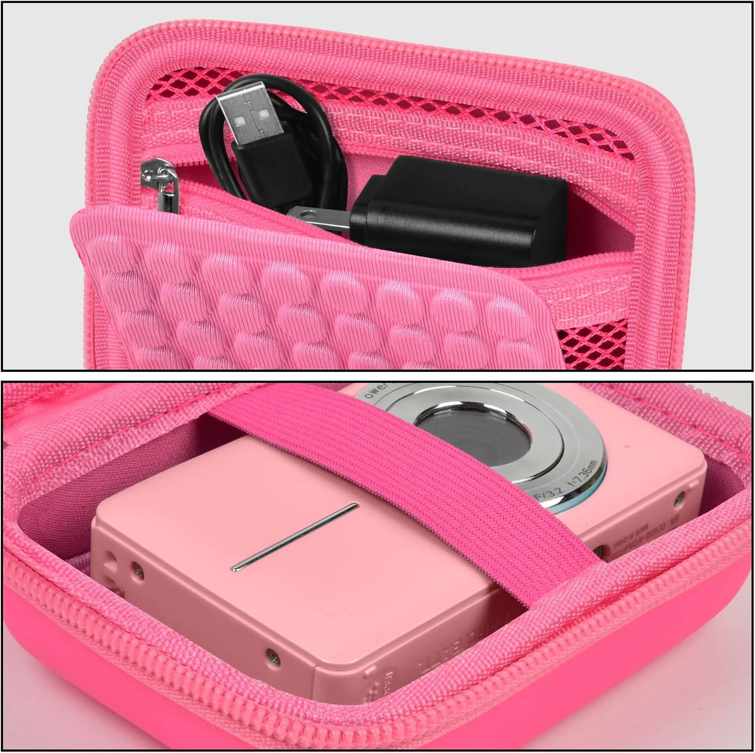 Boobowl Digital Camera Case Compatible with Yifecial/for EROOLU/for VAHOIALD/for Kaisoon/for Kodak Pixpro/for Canon PowerShot ELPH 180 190/ for Sony DSCW800 DSCW830 Kids Cameras -Deep Pink