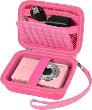 Boobowl Digital Camera Case Compatible with Yifecial/for EROOLU/for VAHOIALD/for Kaisoon/for Kodak Pixpro/for Canon PowerShot ELPH 180 190/ for Sony DSCW800 DSCW830 Kids Cameras -Deep Pink