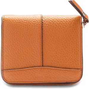 Bosca Women's Italian Leather Wallet, Handmade Monfrini Italia Bifold Wallet for Women RFID Blocking, Pebble Grained Large Slim Change Purse, 8 Card Slots, Zip Coin Purse, 4 Inches Nut Brown