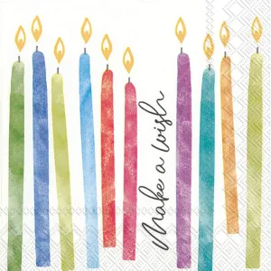 Boston International IHR 3-Ply Paper Napkins, 20-Count Lunch Size, Birthday Wish