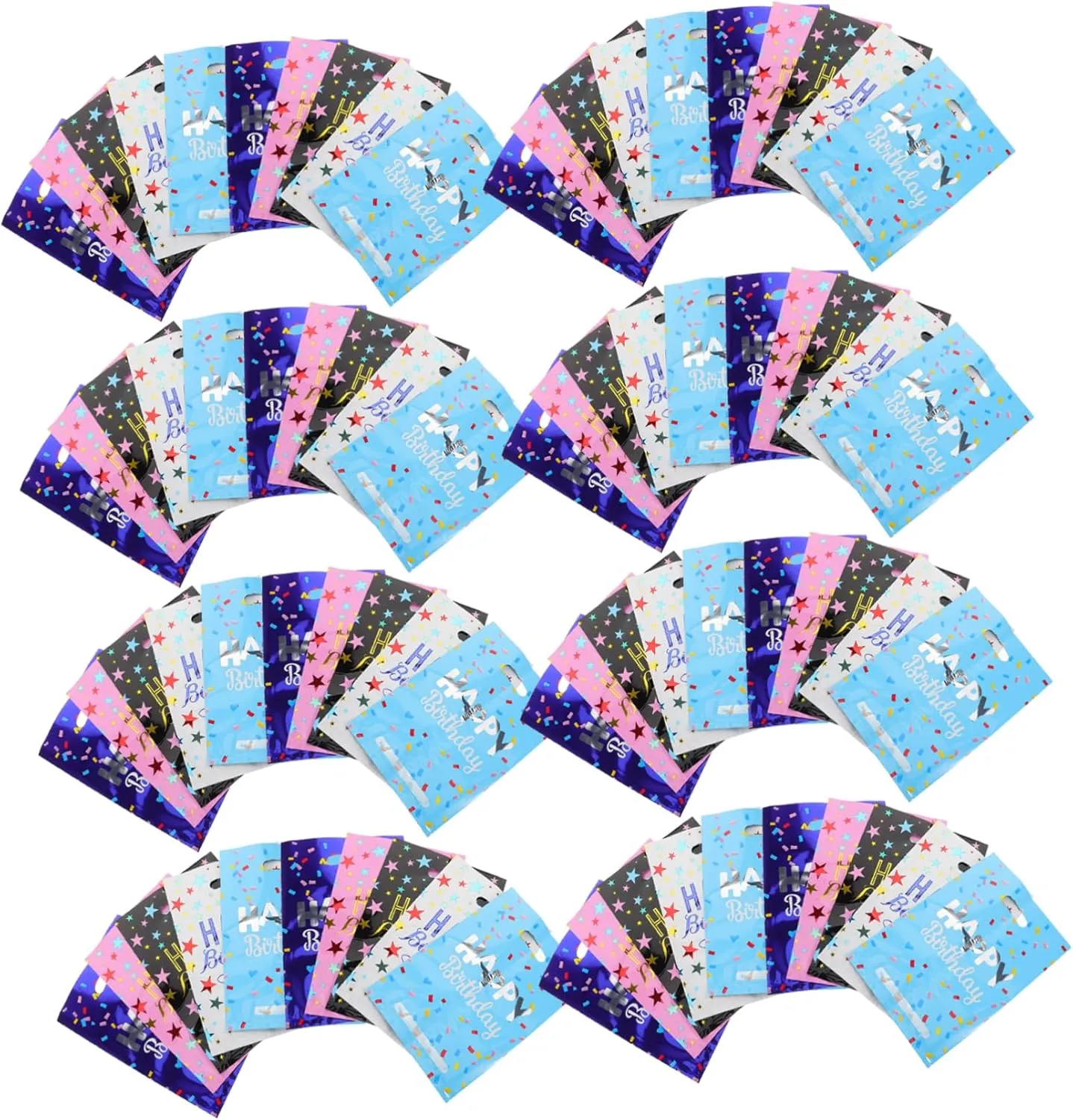 BRIGHTFUFU 50Pcs Star Aluminum Film Party Favor Bags Lightweight Goodie Pouches for Birthday Showers Summer Events Present Storage Bags Capacity