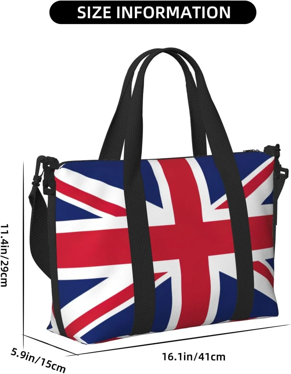 British Flag Women Travel Duffel Bag, Large Weekender Carry-On Tote, Gym Workout Bag,Mommy Hospital Bag