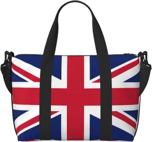 British Flag Women Travel Duffel Bag, Large Weekender Carry-On Tote, Gym Workout Bag,Mommy Hospital Bag