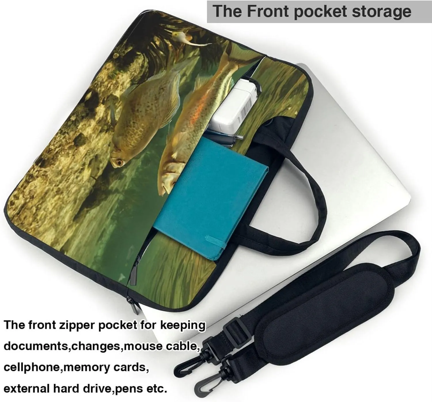 Brook Trout Fly Fishing Print Laptop Bag Premium Laptop Bag With Shock-Absorbing Lining, For Everyday Use And Travel