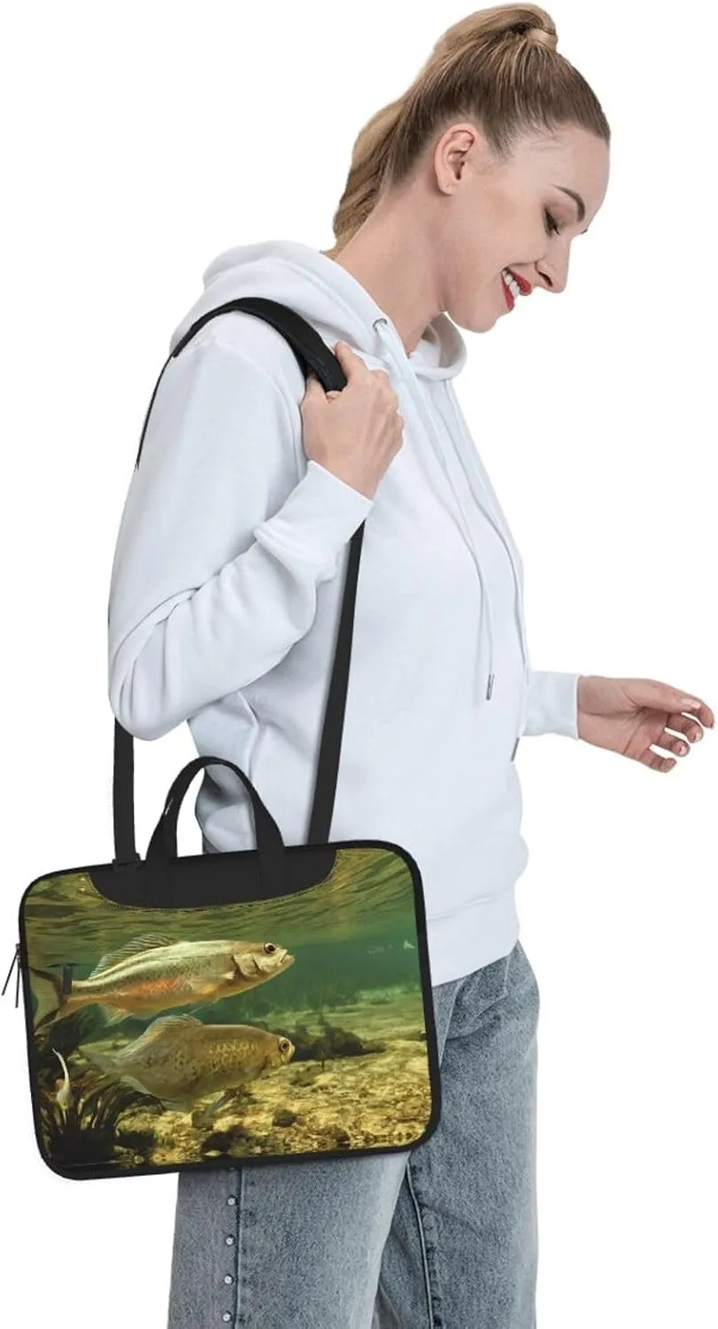 Brook Trout Fly Fishing Print Laptop Bag Premium Laptop Bag With Shock-Absorbing Lining, For Everyday Use And Travel