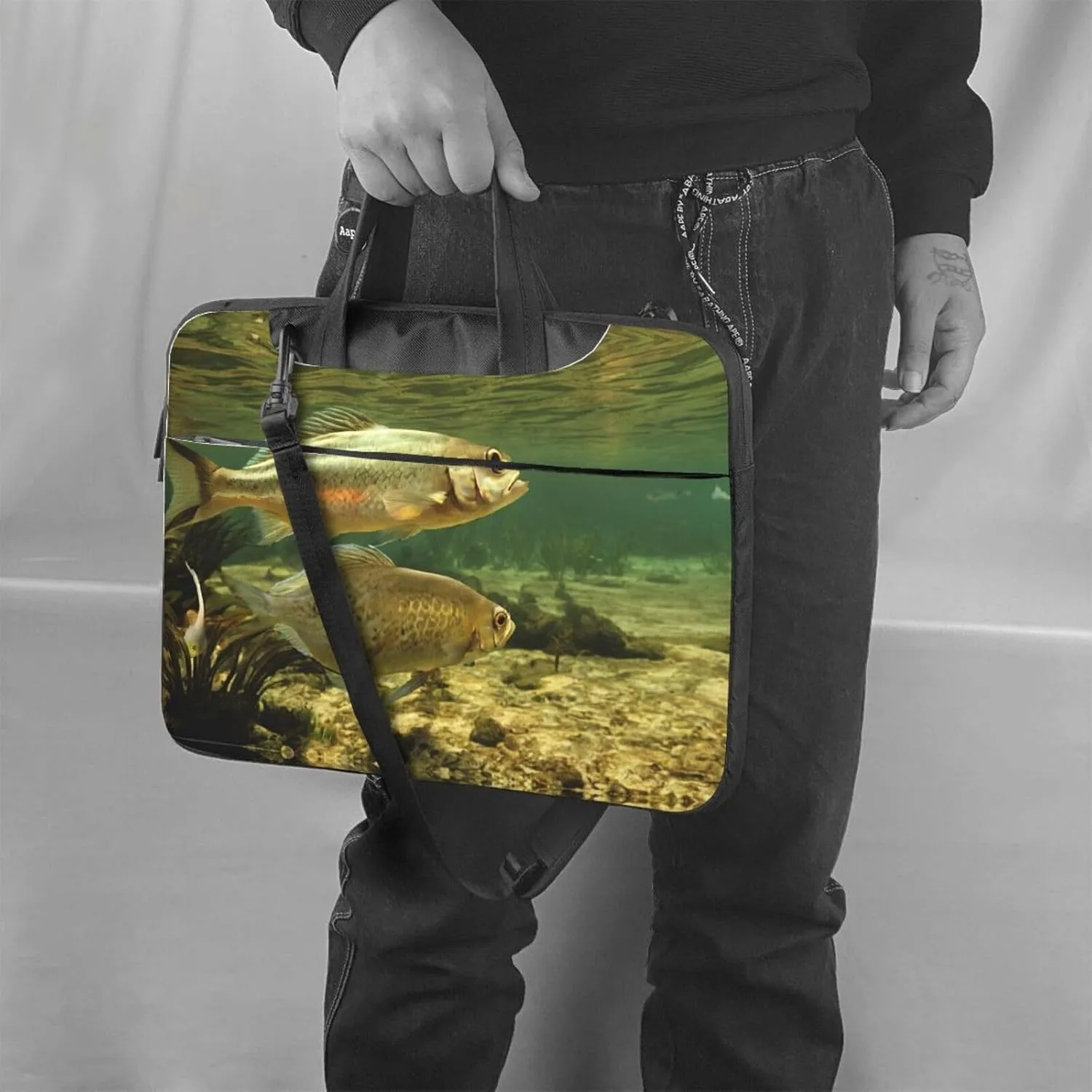 Brook Trout Fly Fishing Print Laptop Bag Premium Laptop Bag With Shock-Absorbing Lining, For Everyday Use And Travel