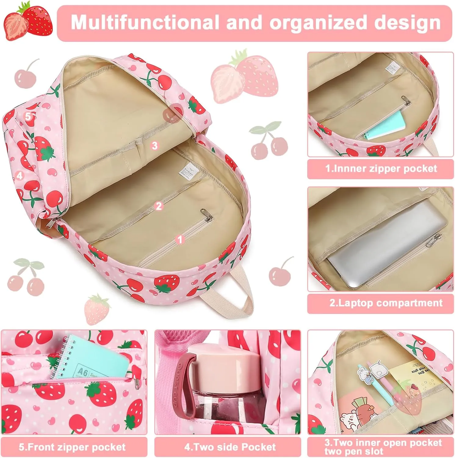 BTOOP Kids Backpack for Girls Boys Kindergarten School Bag with Lunch Box Preschool Bookbag Set for Young Elementary Students