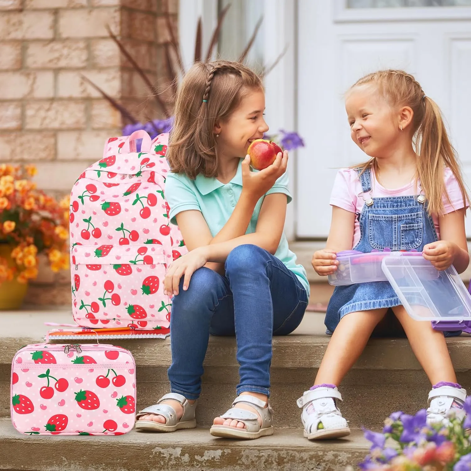 BTOOP Kids Backpack for Girls Boys Kindergarten School Bag with Lunch Box Preschool Bookbag Set for Young Elementary Students