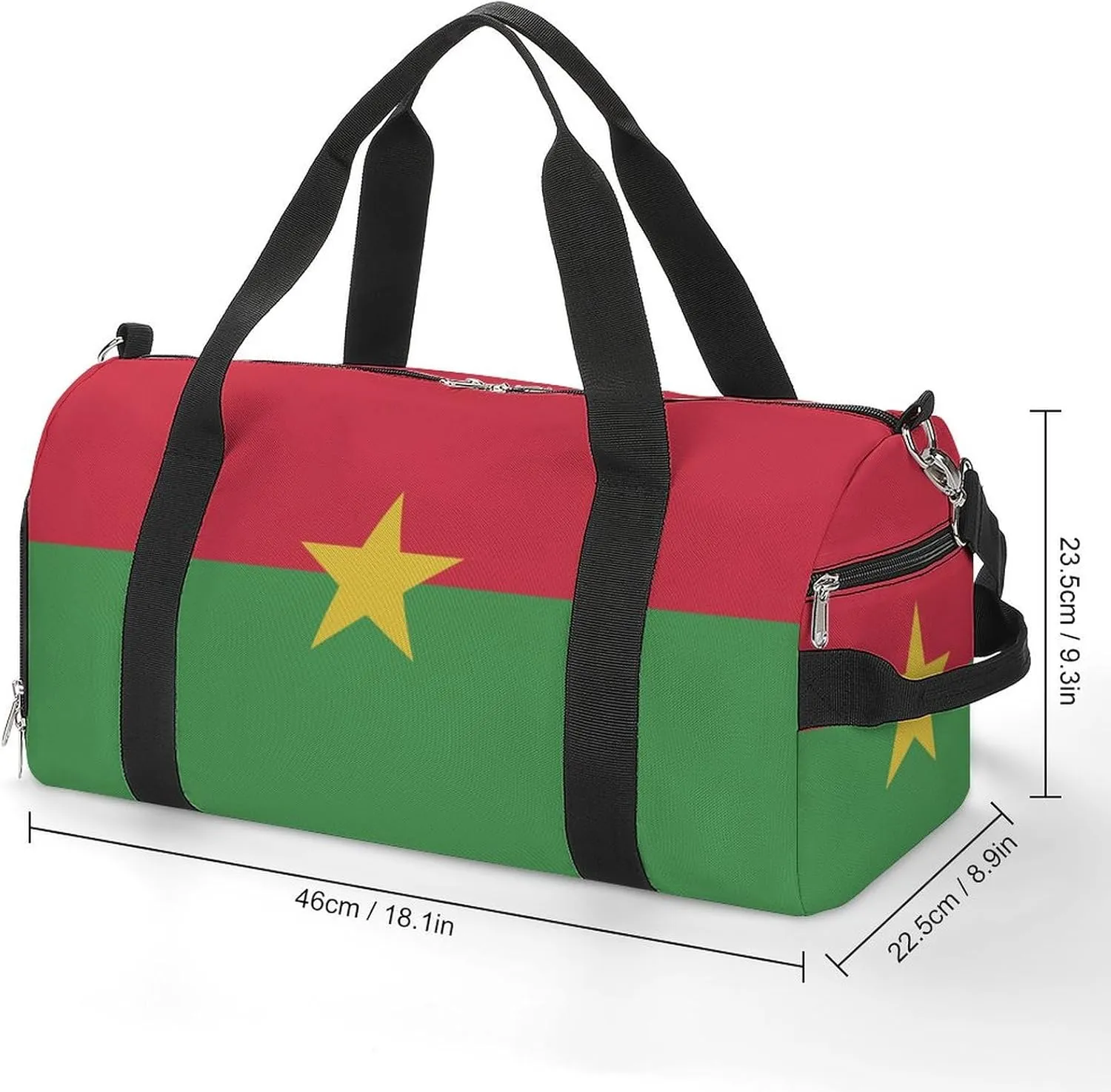 Burkina Faso Flag Duffel Bag for Boys Girls with Waterproof Shoe Compartment Travel