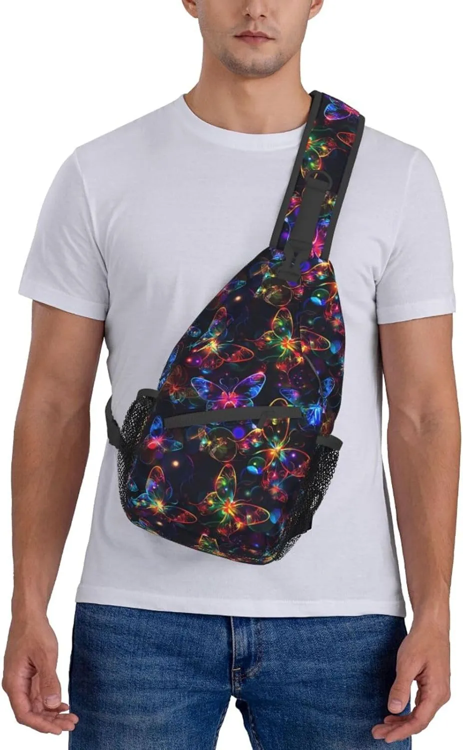 Butterfly Sling Backpack Chest Bag Crossbody Shoulder Bag Gym Cycling Travel Hiking Daypack For Men Women