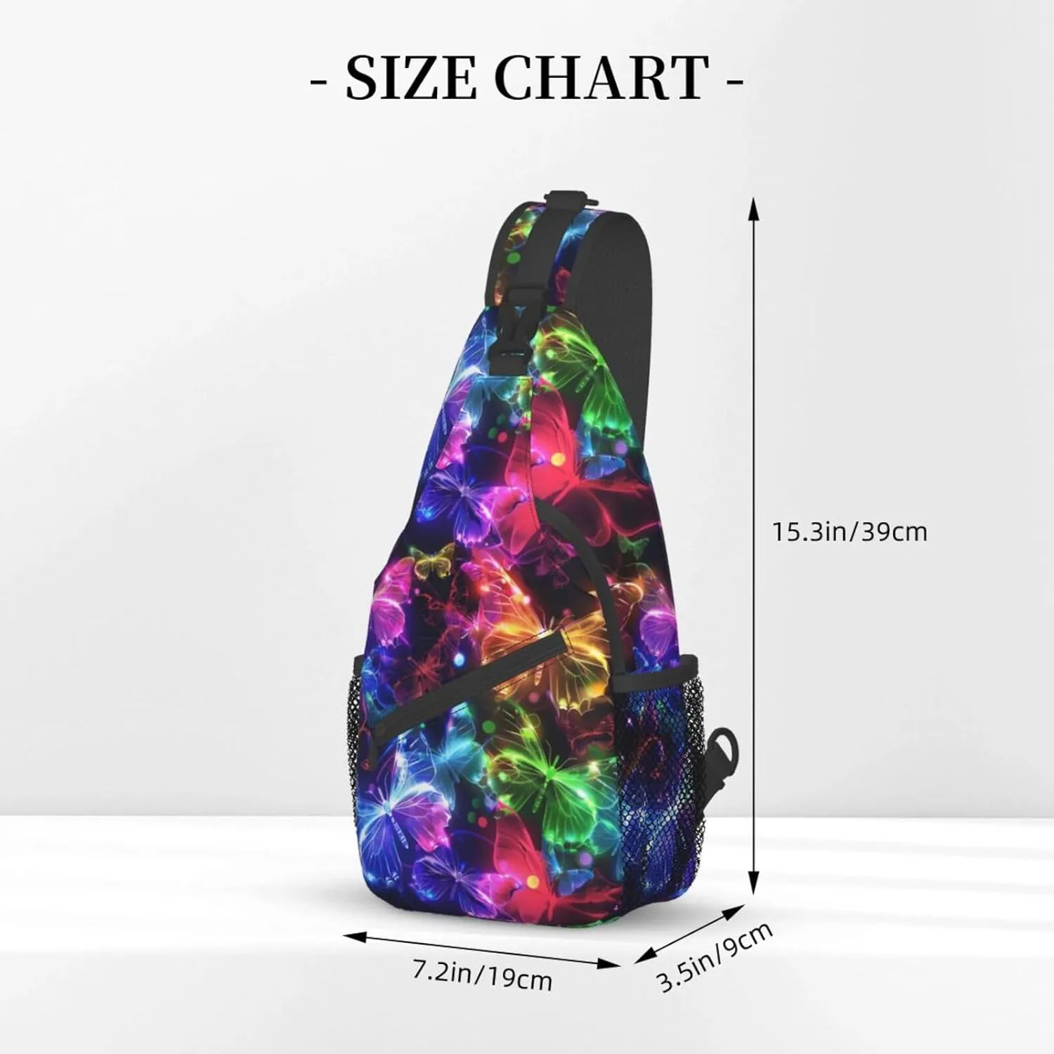 Butterfly Sling Backpack Chest Bag Crossbody Shoulder Bag Gym Cycling Travel Hiking Daypack For Men Women