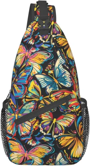 Butterfly Sling Backpack Chest Bag Crossbody Shoulder Bag Gym Cycling Travel Hiking Daypack For Men Women